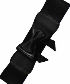 Banned Paris Bow Retro 50's Elastic Belt Black