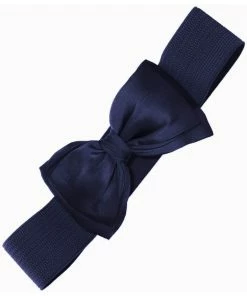 Banned Maria Bow Retro 50's Elastic Belt Navy
