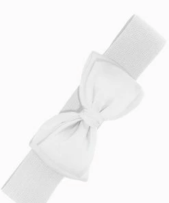 Banned Maria Bow 50's Retro Elastic Belt White