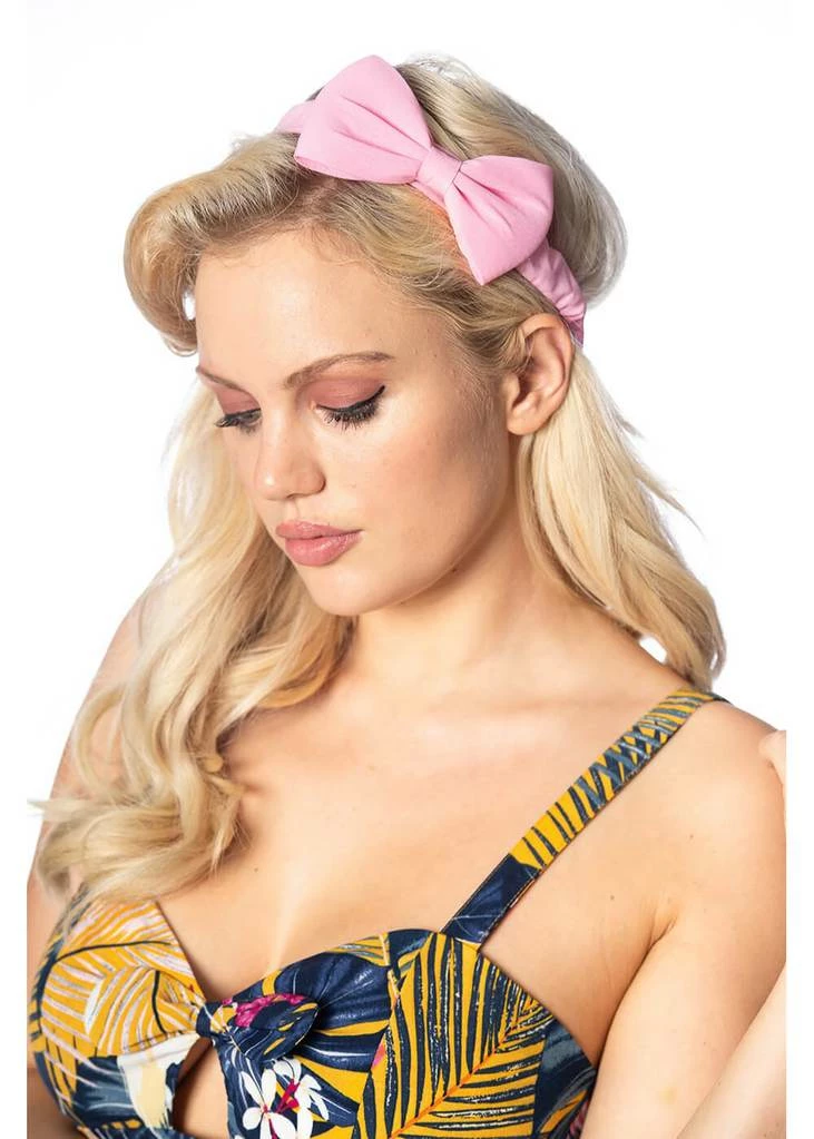 Banned Dionne Bow 50's Headband Pink 2 Banned Dionne Bow 50's Headband Pink - Image 2