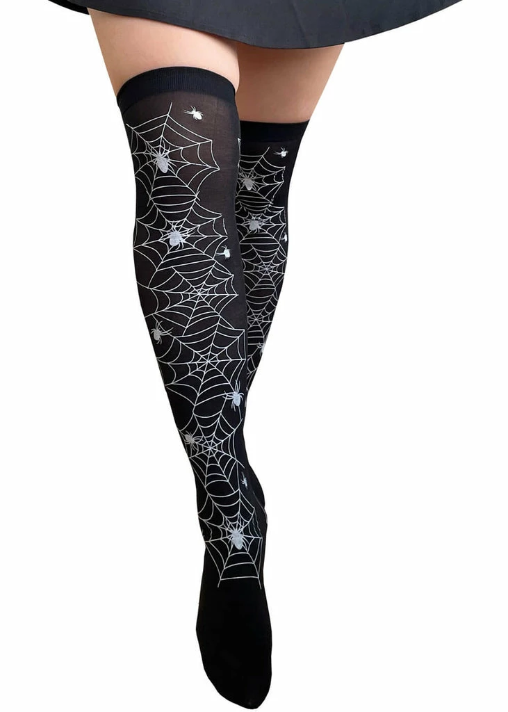 Banned Spiderweb Socks Black 2 Banned Spiderweb Socks Black - Image 2