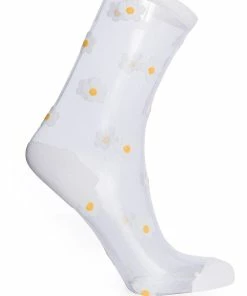 Banned Bloom Daisy Sheer 40's Socks White