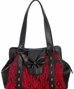 Love Vintage Sales 9 Banned Maplesage Damask Bag Red
