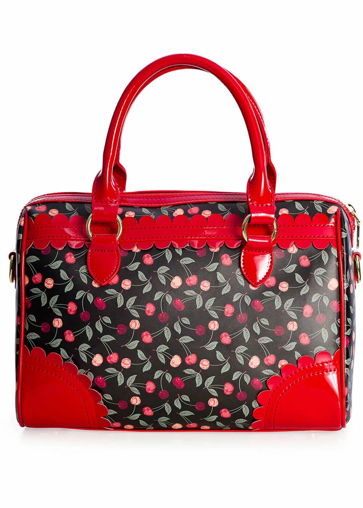 Banned Country Cherry 50's Handbag Black 3 Banned Country Cherry 50's Handbag Black - Image 3