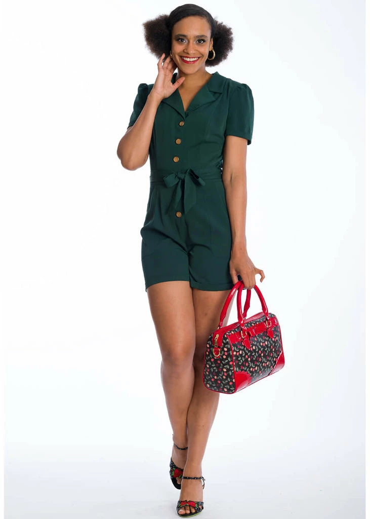 Banned Country Cherry 50's Handbag Black 2 Banned Country Cherry 50's Handbag Black - Image 2