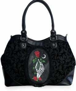 Banned Ishtar Skeleton Rose Bag Black