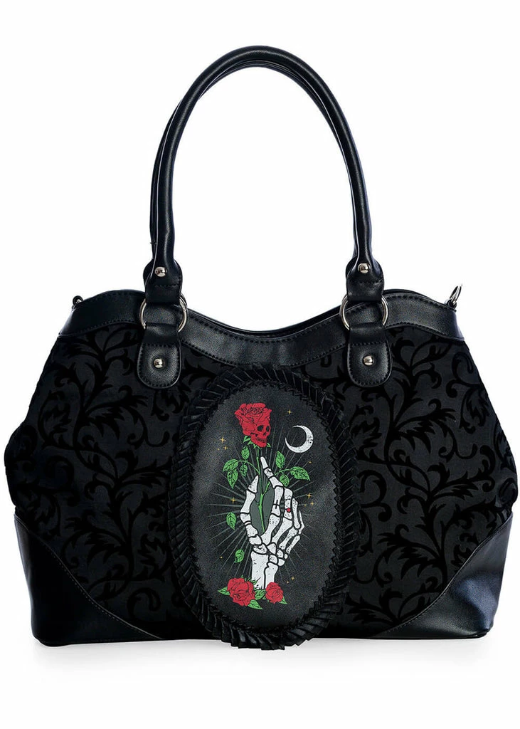 Banned Ishtar Skeleton Rose Bag Black 1 Banned Ishtar Skeleton Rose Bag Black