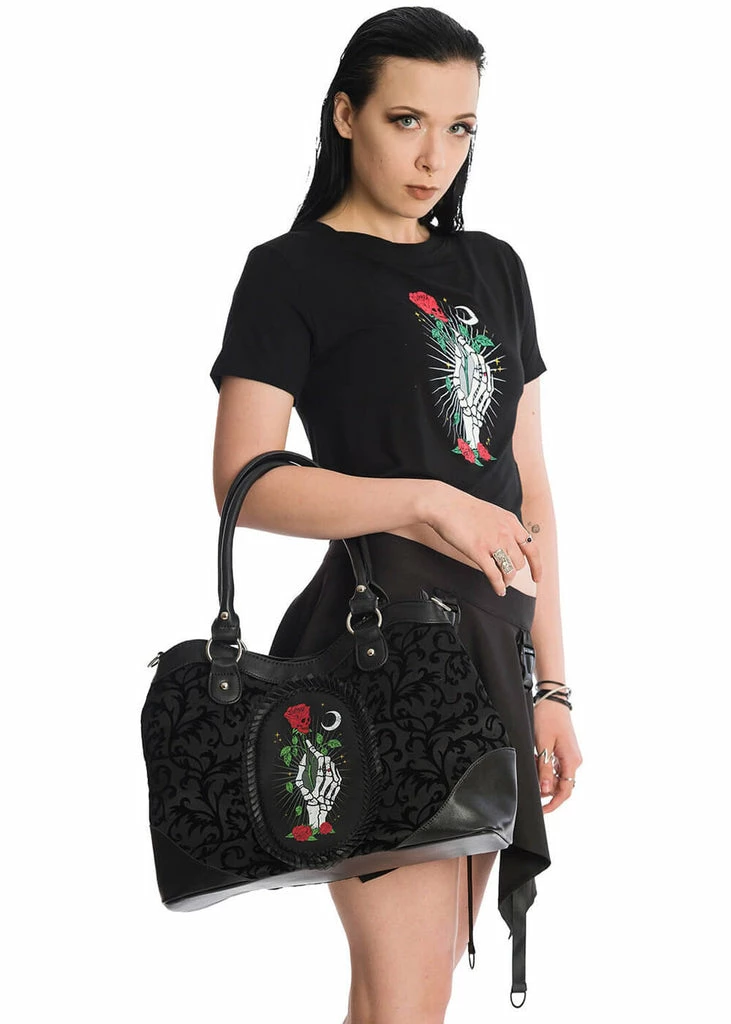 Banned Ishtar Skeleton Rose Bag Black 2 Banned Ishtar Skeleton Rose Bag Black - Image 2