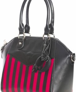 Banned Another Lost Soul Striped Handbag Black Red -Love Vintage Sales banned BG34301 another lost soul bag blk red 1 1024x1024