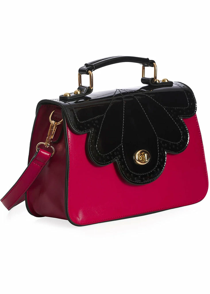 Banned Scalloped Handbag Red 4 Banned Scalloped Handbag Red - Image 4