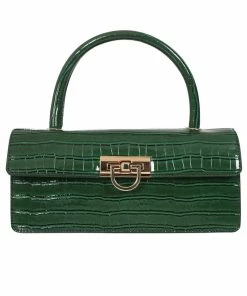 Collectif Caroline Croc 40's Bag Green