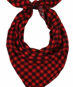 Collectif Sarah Check Square Scarf Red