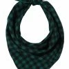 Collectif Sarah Check Square Scarf Green