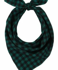 Collectif Sarah Check Square Scarf Green