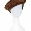 Collectif Irma Leopard Print Beret Brown