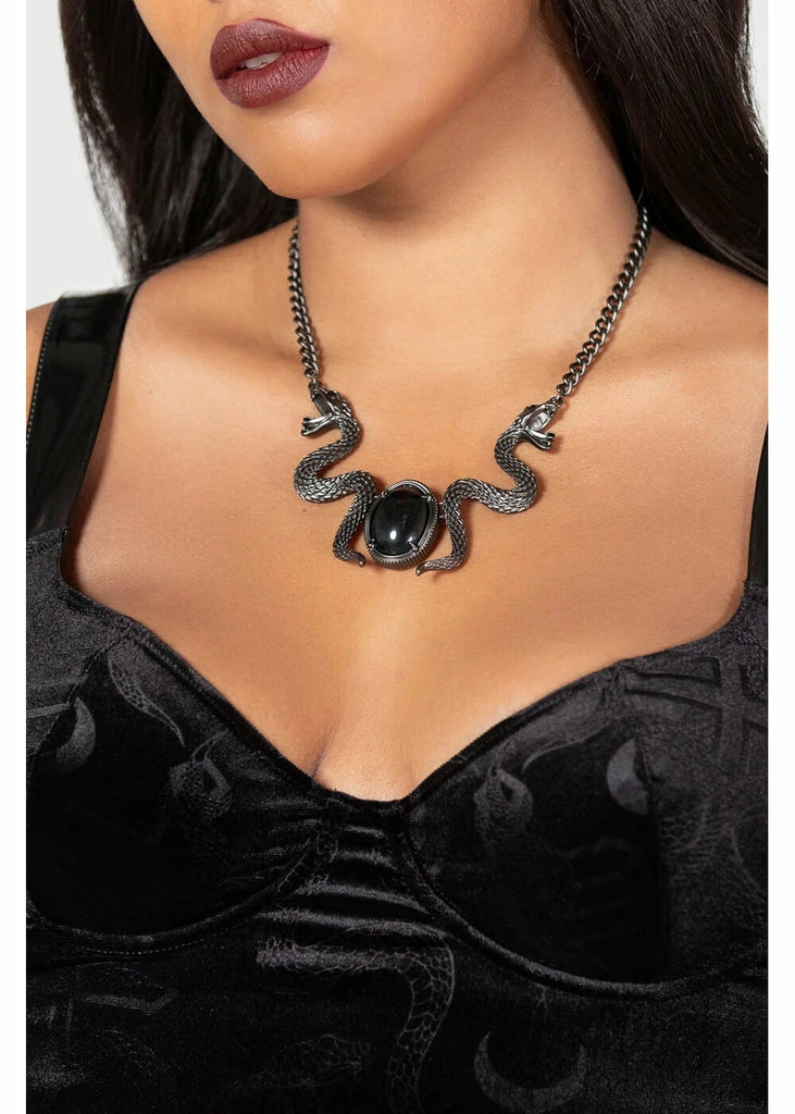 Killstar Viperine Snake Serpent Necklace Black 2 Killstar Viperine Snake Serpent Necklace Black - Image 2