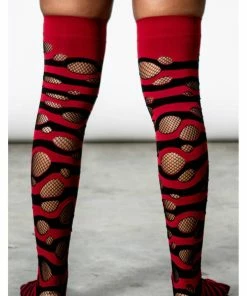 Killstar Wretched Soul Distress Socks Black Red 5 Killstar Wretched Soul Distress Socks Black Red -Love Vintage Sales killstar KSRA004163 wretched socks blk red 2 1024x1024