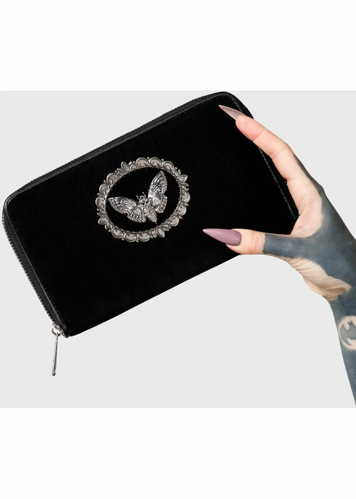 Killstar Enchanted Tales Moth Wallet Black 1 Killstar Enchanted Tales Moth Wallet Black