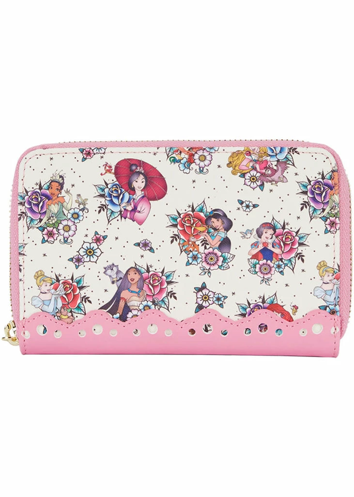 Loungefly Disney Princess Tattoo AOP Wallet Multi 1 Loungefly Disney Princess Tattoo AOP Wallet Multi