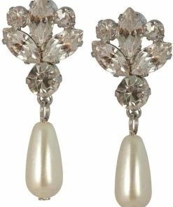 Love Vintage Crystal Pearl Drop 50's Earrings