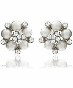 Love Vintage Audrey Pearl 50's Earrings Cream