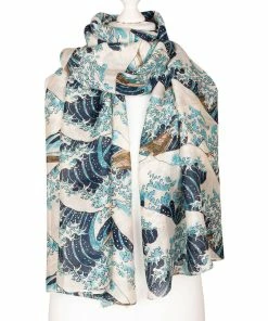 One Hundred Stars Wave Scarf Blue