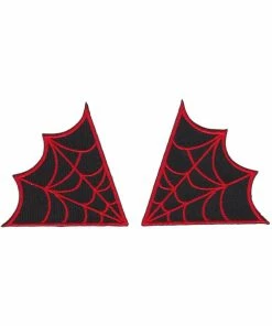 Sourpuss Spiderweb Collar Patch Set Red