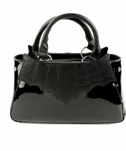Sourpuss Locked Out Glossy Bag Black -Love Vintage Sales sourpuss SPPU239BLK locked bag blk 4 1024x1024