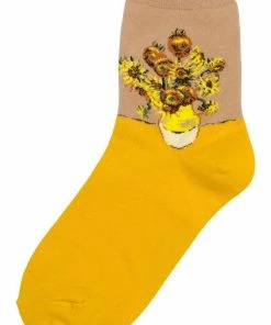 Succubus Art Van Gogh Sunflower Socks Yellow