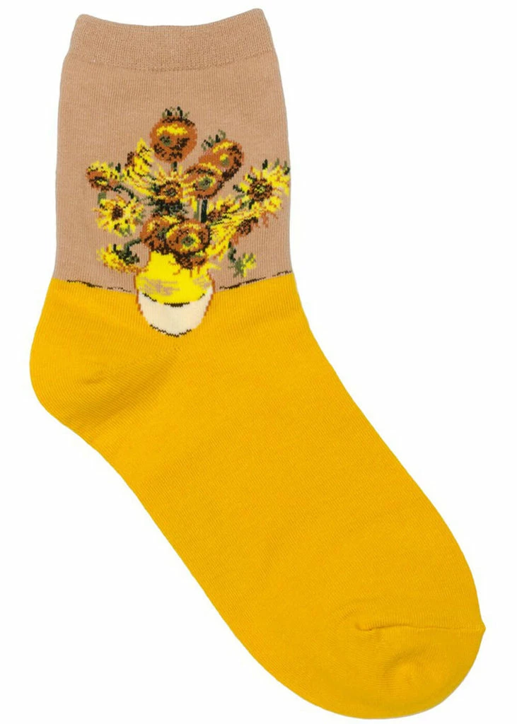 Succubus Art Van Gogh Sunflower Socks Yellow 2 Succubus Art Van Gogh Sunflower Socks Yellow - Image 2