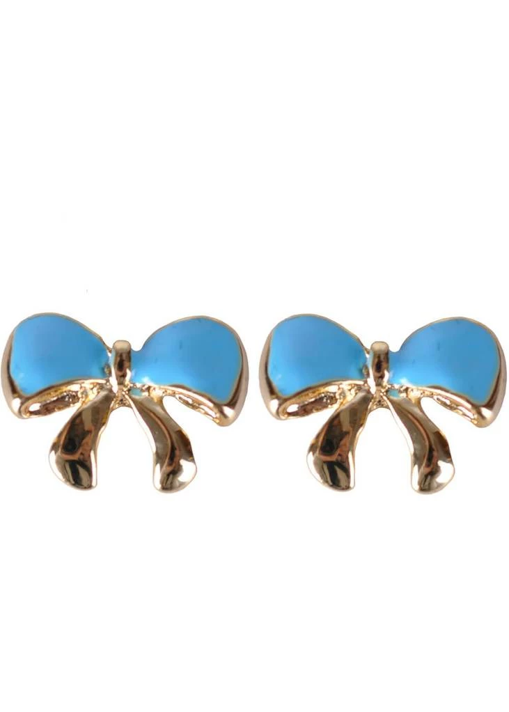 Succubus Bow Glossy Earrings Light Blue 1 Succubus Bow Glossy Earrings Light Blue