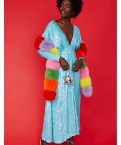 Succubus Rainbow Happy Place Faux-Fur Scarf Multi