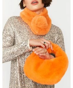 Succubus Rainbow You Softie Faux-Fur Scarf Orange