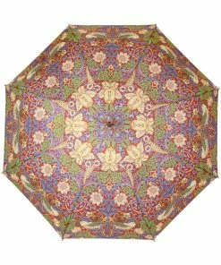 Tapestry Bags Morris Strawberry Thief Compact Umbrella Red