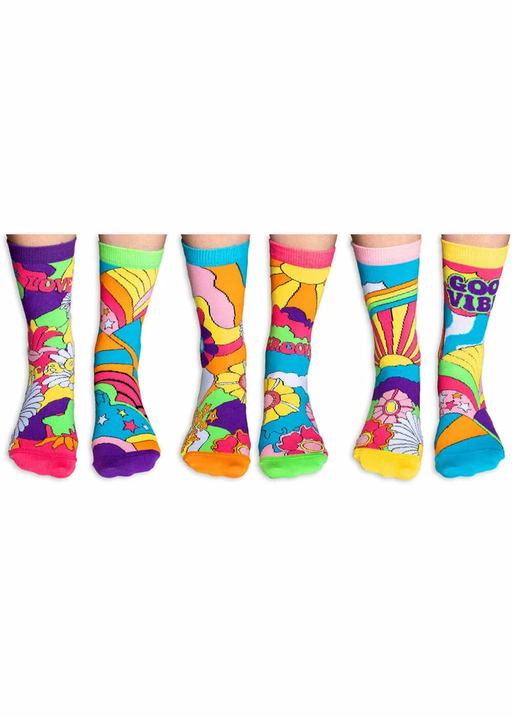 United Odd Socks 6 Ladies Socks Hippy Go Lucky 2 United Odd Socks 6 Ladies Socks Hippy Go Lucky - Image 2
