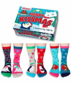 United Odd Socks 6 Ladies Socks Merry Kissmas Christmas