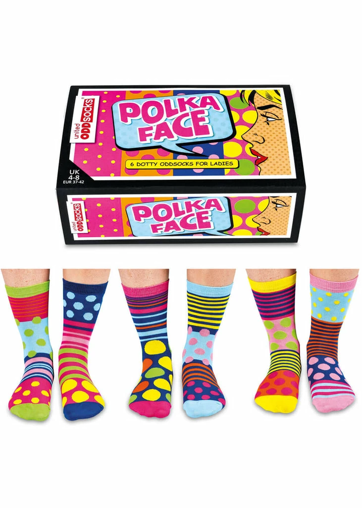 United Odd Socks 6 Ladies Socks Polka Face 1 United Odd Socks 6 Ladies Socks Polka Face